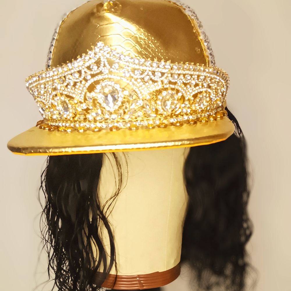 Gold and Black Crowned Cap